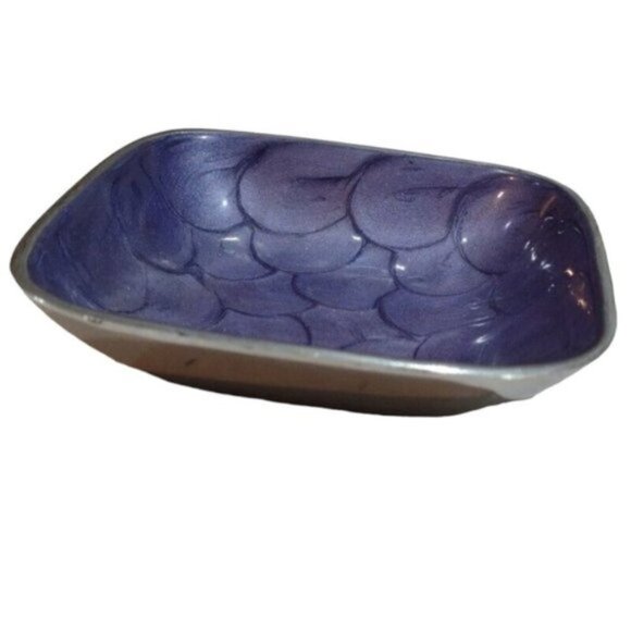 Pair Small‎ Ceramic Trinket Dishes Bowls by Suma Ceramic Inlay & Silvered Outers - Picture 7 of 12